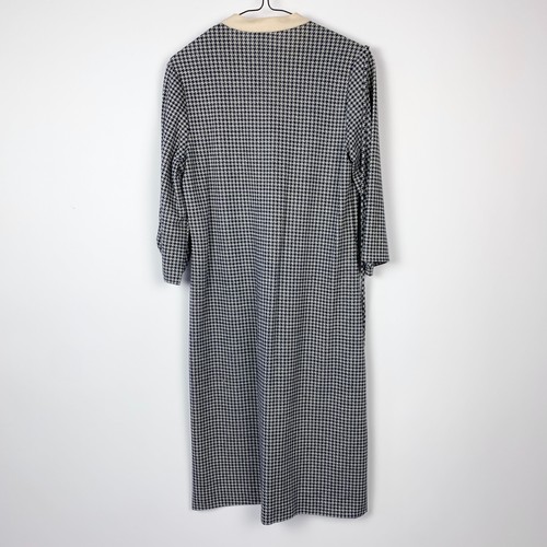Vintage Happenings Houndstooth Blue Roll Tab Twee Shirt House Dress Chest 38" - Picture 6 of 7