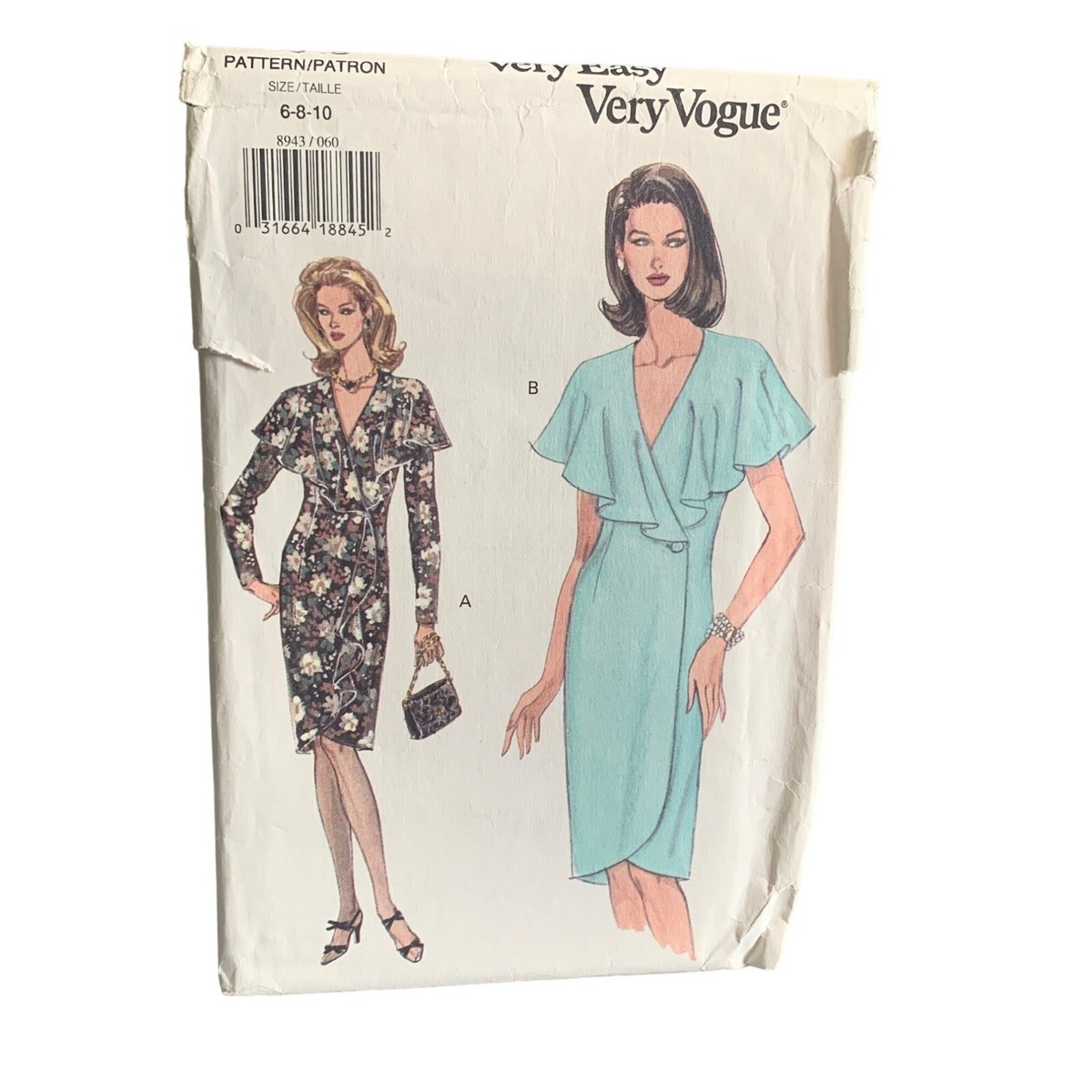 Very Vogue Pattern 8943 Misses Dress Sewing Pattern Size 6
