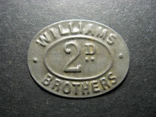 UK British 2D Pence Williams Brothers Metal Direct Supply Store Token