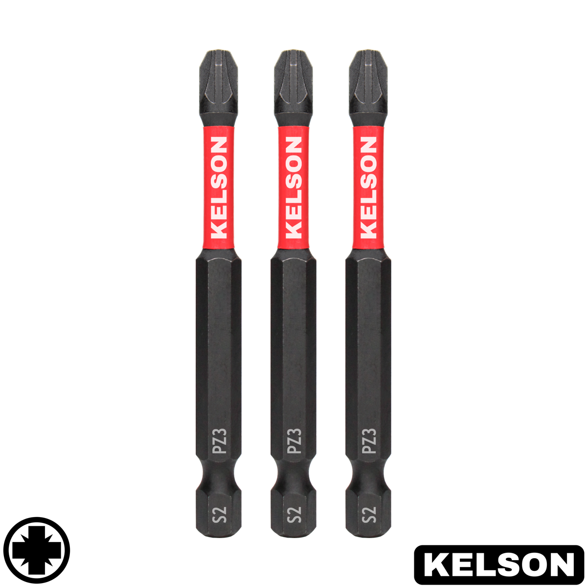 Pz2 Screwdriver KELSON PZ3 50mm Long Pozi 3 Impact Screwdriver Bit Magnetic - Foto 5