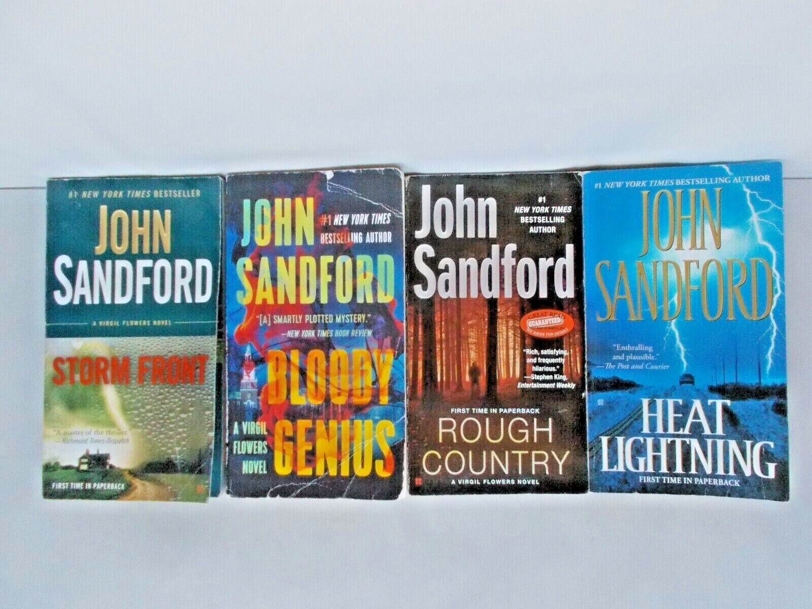 4 JOHN SANDFORD PB VIRGIL FLOWERS HEAT LIGHTNING ROUGH STORM BLOODY GENIUS eBay