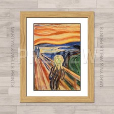 Edvard Munch print: The Scream. A4 Textured canvas paper. Framed or Unframed.