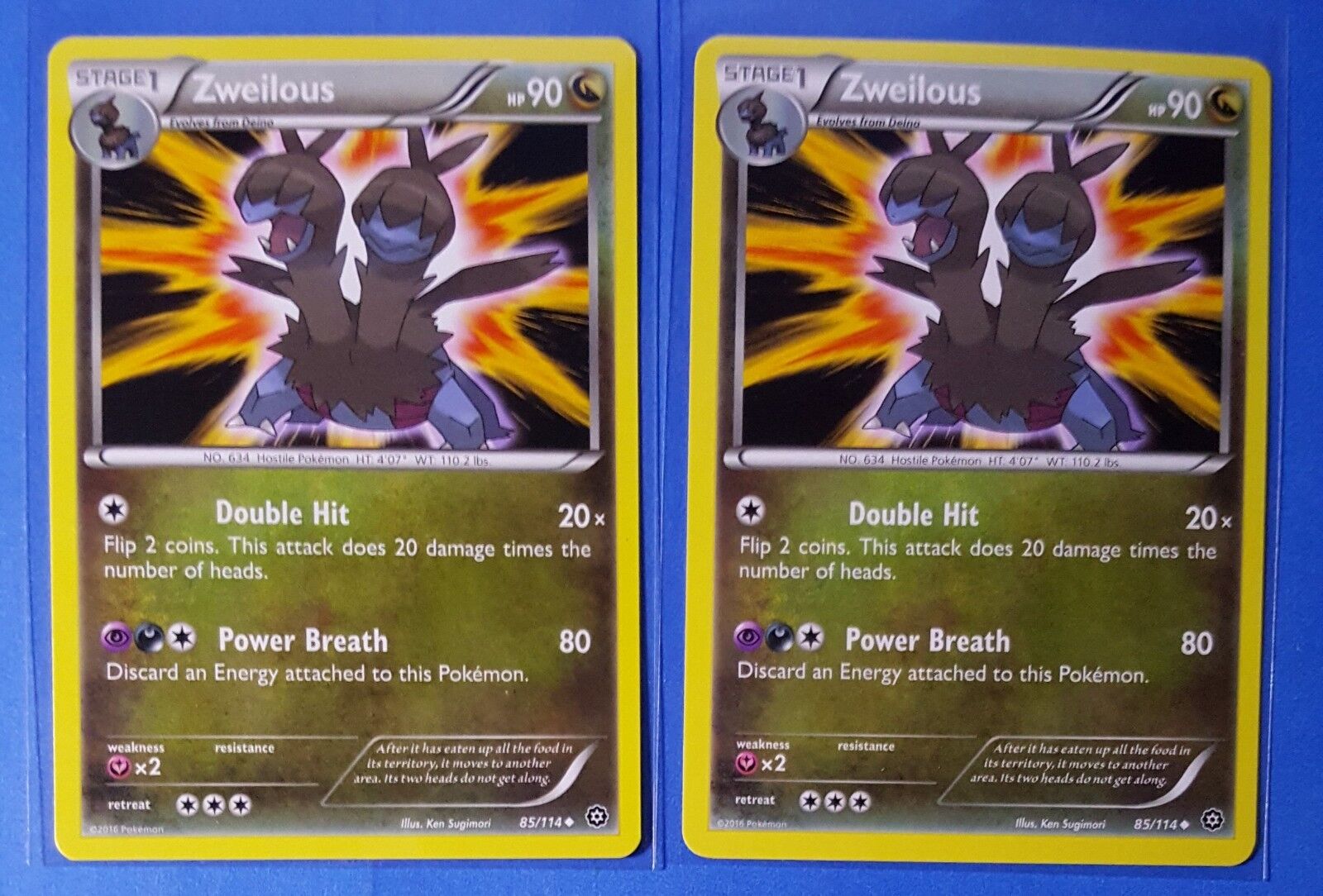 Pokemon evolve set Deino 84/114 Zweilous 85/114 Hydregion 62/111 MINT from  Pack