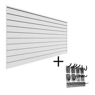 2 4 12 x 12 x 4 White Baskets Includes 15 White Slatwall Panels Organizer Kit - 24 x 48 White Slatwall Panels plus - 6 White Slatwall Hooks and 2 4 12 x 12 x 4 White Baskets Includes 15 White Slatwall Panels Organizer Kit - 24 x 48 White Slatwall Panels plus - 6 White Slatwall Hooks and