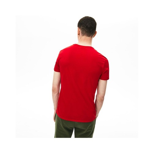 Lacoste Mens Crew Neck Pima Cotton Jersey T-shirt Red TH6709 240 - 第 3/10 張圖片
