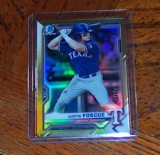 2021 BOWMAN CHROME BASEBALL PROSPECT JUSTIN FOSCUE GOLD REFRACTOR 32/50 SP