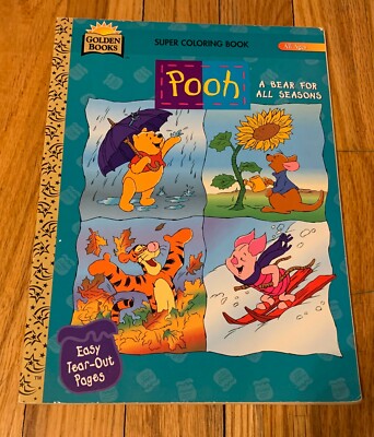 DISNEY POOH  A Bear for All Seasons Super Coloring Book Golden Book- Rare
