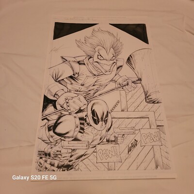 Marvel Comics Slapstick #1 Variant Deadpool Rob Liefeld Original Art Cover