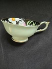 Paragon Double Warrant Tulip & Daffodil Black On Green Cup And Saucer — photo 5