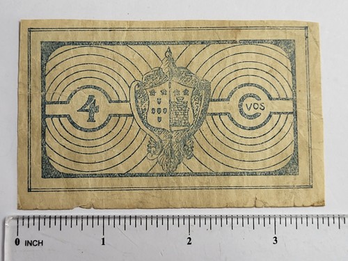 PORTUGAL EMERGENCY PAPER MONEY CAMARA MUNICIPAL DE BRAGANÇA 4 CENTAVOS Notgeld - Picture 4 of 4