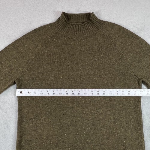 J. Crew Sweater Mens M Green Donegal-Style Wool Roll Neck Raglan Speckled J7718 - Picture 8 of 15
