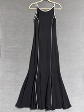 Vintage Jessica McClintock Gunne Sax Dress 7/8 Black Evening Gown Maxi 90s y2k