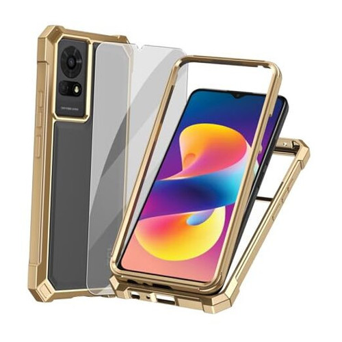 for TCL K24 Case, TCL K24 T434D Clear Phone Case, Crystal Clear & Gold