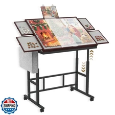 Jigsaw Puzzle Table 1500 Pieces with Legs and Storage Pocket, Hei