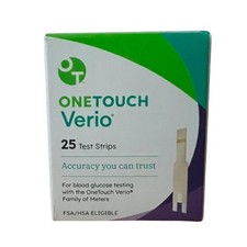 OneTouch Verio Blood Glucose Test Strips 25 Count Exp 09/25