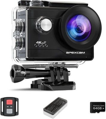 Apexcam M80Air mit 64G Karte Action Cam 4K60FPS 64MP WiFi Sportskamera Unterw...