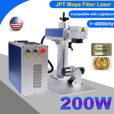 200W JPT Mopa Fiber Laser Marking Machine For Jewelry Metal Engraving Rotary US