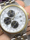 New ListingVintage Seiko Panda Dial Chronograph Two Tone Alarm Watch 7T32-7C60