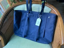 J.Stark Beachwood Yoga Tote Bag Handmade in USA Heavyweight Canvas Navy Blue