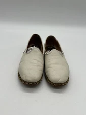 Sabah Womens Size 40 US 8.5-9 Beige Leather Loafers Turkish Moccasin Flat Shoes