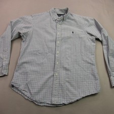 Ralph Lauren Shirt Mens Large Long Sleeve Button Front Custom Fit Checks Casual