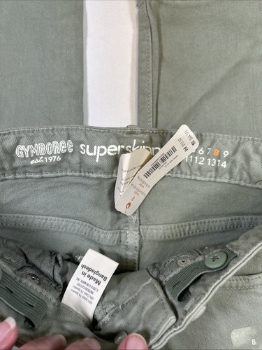 Gymboree Girls Sage Green Jeans With Ruffle Down Sides Size 8 NWT - Picture 2 of 4