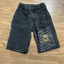 Y2K 2000s FUBU Skull Grunge Streetwear Denim Jean Shorts Boys Youth 8