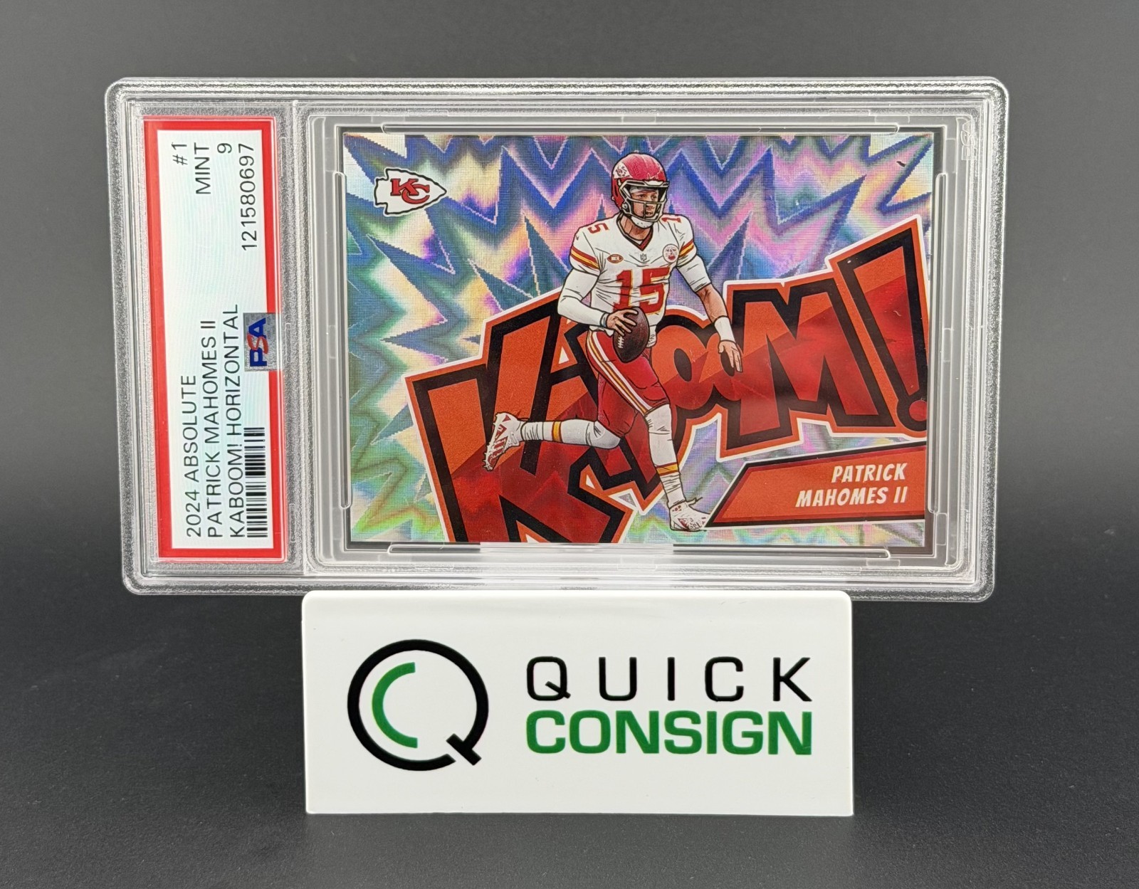 2024 PANINI ABSOLUTE KABOOM! HORIZONTAL #1 PATRICK MAHOMES II PSA 9 Q6995