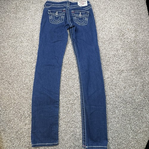 TRUE RELIGION Jeans Low Rise 26X30 Blue Medium Wash Slim Fit Flap Pockets - Picture 4 of 8