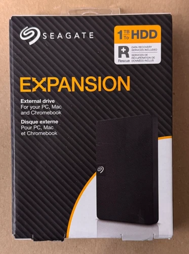 SEAGATE EXPANSION 1 TB PORTABLE EXTERNAL HARD DRIVE Black NEW BOXED WARRANTY