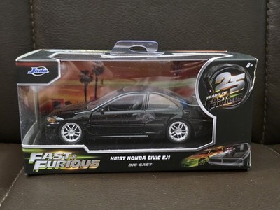 Jada 25 years of Fast & Furious 1:32 Heist Honda Civic EJ1 Black Diecast