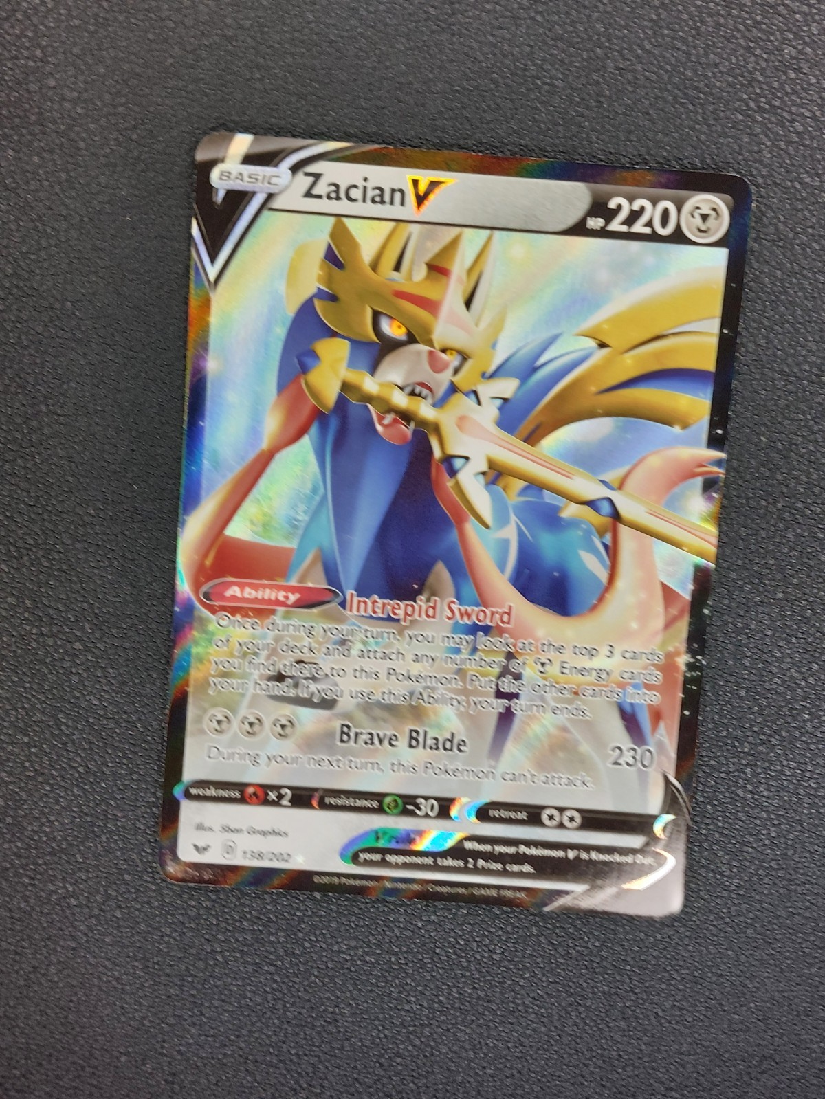 Zacian V 138/202 Sword & Shield Ultra Rare Pokemon NM