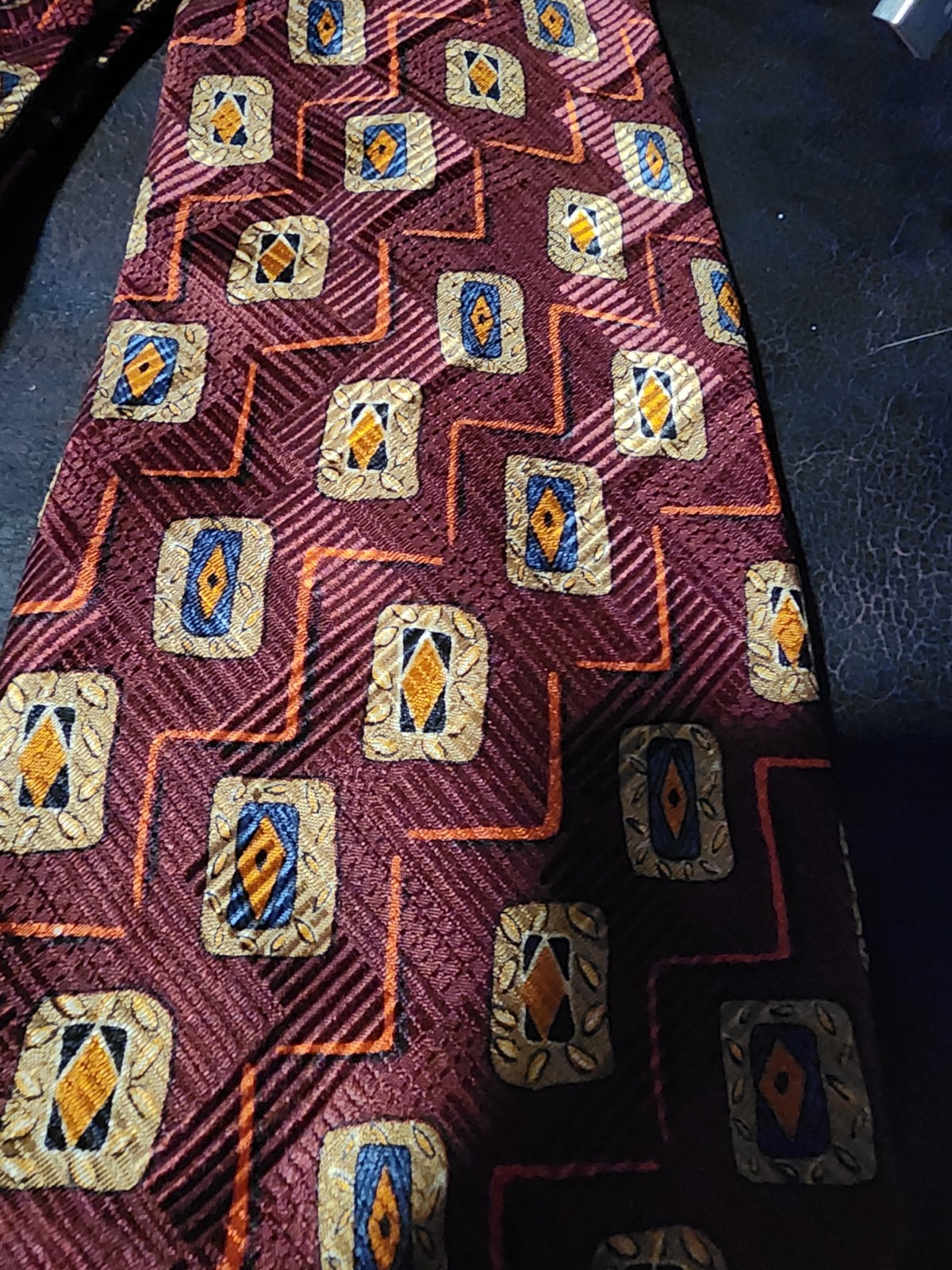 Robert Talbott Studio Beautiful Maroon Beige Hand… - image 2