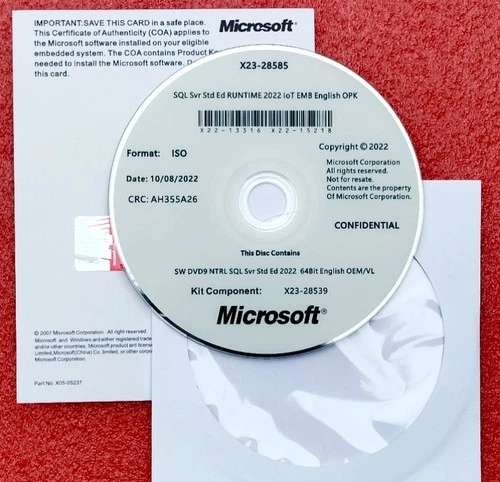 SQL Server 2022 Standard Unlimited Core and CALs License Sealed UK English