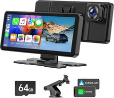 LAMTTO 6.86" Wireless Car Stereo Screen for Apple Carplay and Android Auto 2.5K