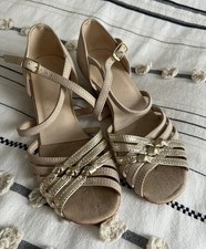 Girls Professional Ballroom Dance Shoes Genuine Leather Latin Dance Heels size 2