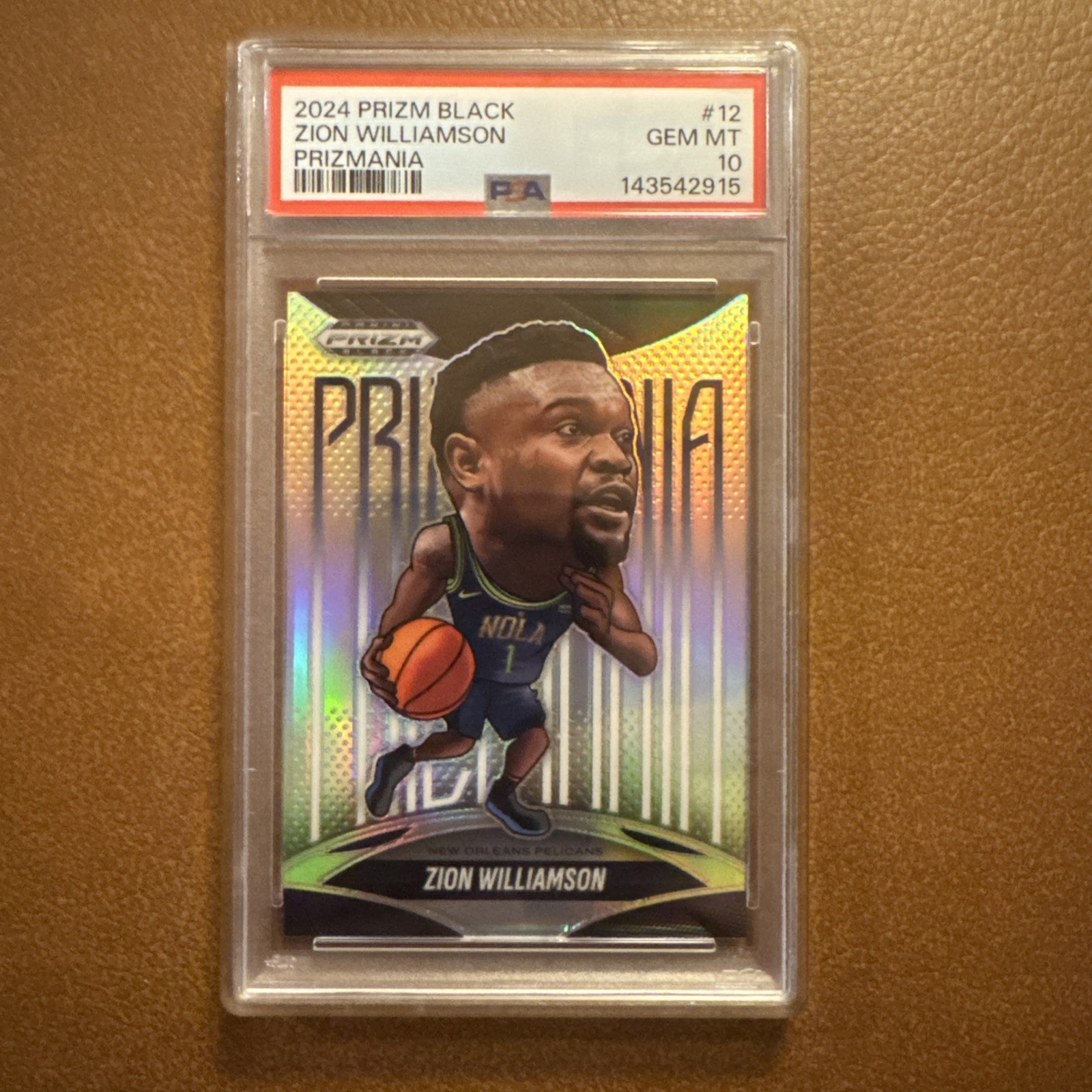 2024 Panini Prizm Black Zion Williamson Prizmania PSA 10 GEM MT