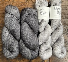 Job Lot Luxury Hand Dyed Yarn Merino Silk Cashmere Grey Knitting Yarn 400g