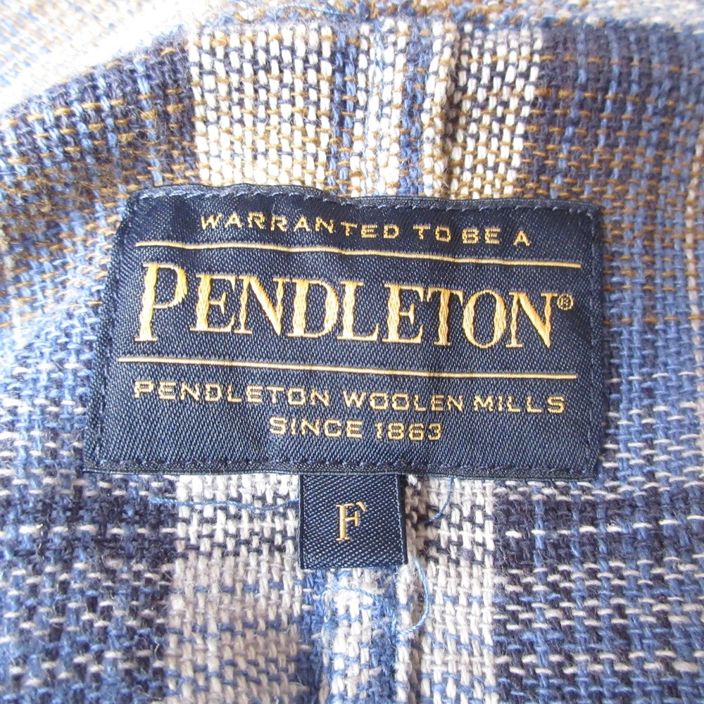 PENDLETON Check Pattern Open Front Shawl Collar J… - image 6