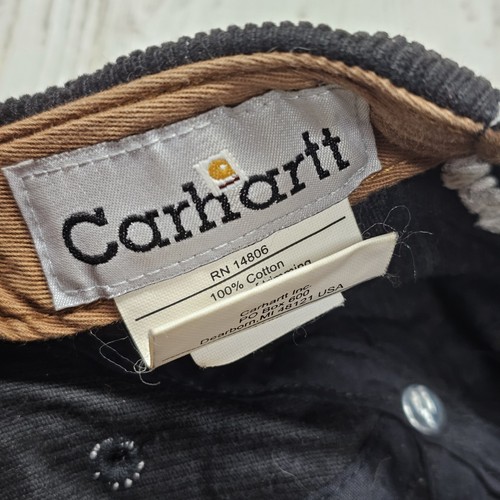 De colección '05 Carhartt Pana Gorra de Béisbol Correa Ajustable 100% Algodón *RARA* - Imagen 5 de 5