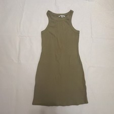 Reformation Loretta Ribbed Tank Dress Olive Oil Medium M Excellent condition.