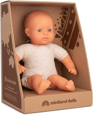 Miniland Dolls: Europäische Babypuppe, 32 Cm, Mit Weichem Stoffkörper, in Gesche