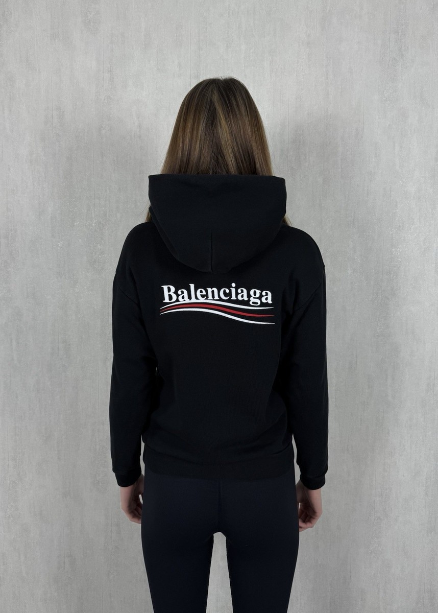 Balenciaga Political Campaign Kids Black Hoodie Size 10Y | eBay