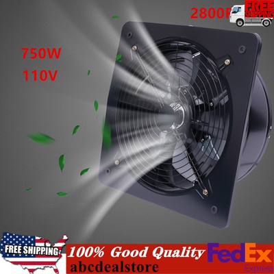 #ad #ad 16Inch Fan Utility Blower Industrial Axial Flow Exhaust Fan Black 2800r min 750W $115.46