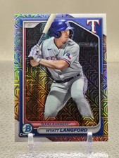 Wyatt Langford SP 2024 Bowman Chrome Mojo Prospect Refractor Texas Rangers