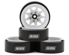 Injora 1.3" Stamped Steel Micro Rock Crawler Beadlock Wheels [INJYQW-1312WH]