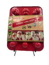 Nordic Ware Holiday CAKE POPS Baking Pan Christmas SNOWMAN Nonstick - NEW!