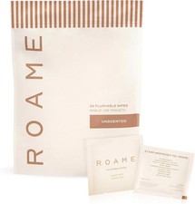 ROAME Flushable Wet Wipes, Septic Safe, Unscented Hypoallergenic, 30 Count