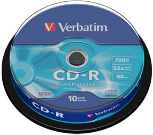 10 Verbatim Rohlinge CD-R Extra Protection 80Min 700MB 52x Spindel