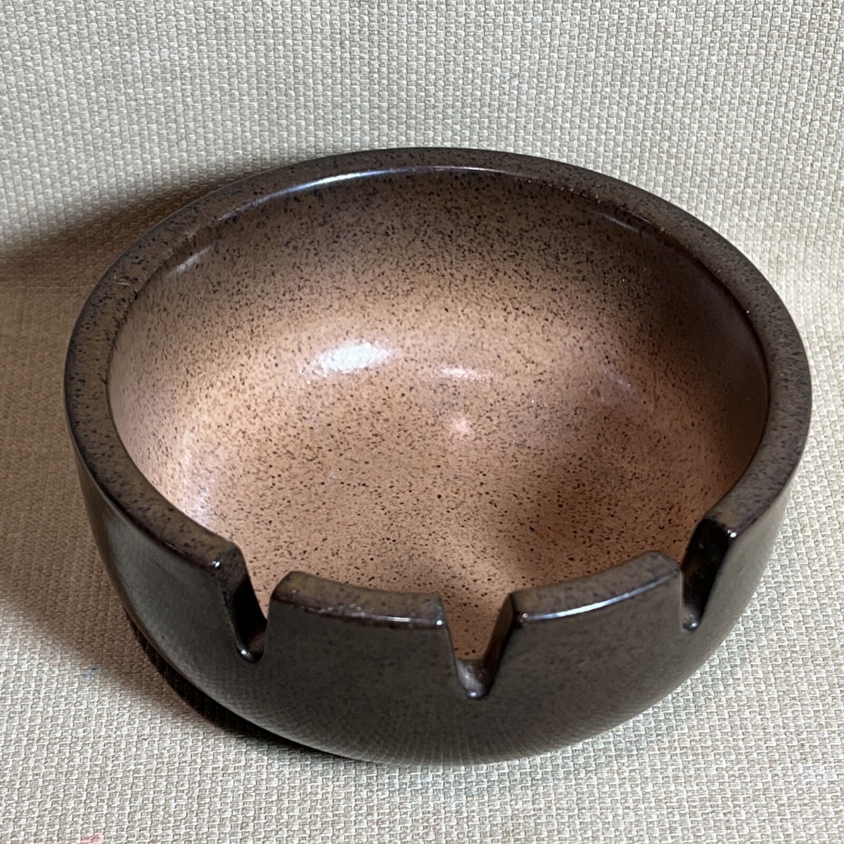 Vintage Edith HEATH Beachstone Glaze CERAMICS 3 Slot Ashtray-Heath